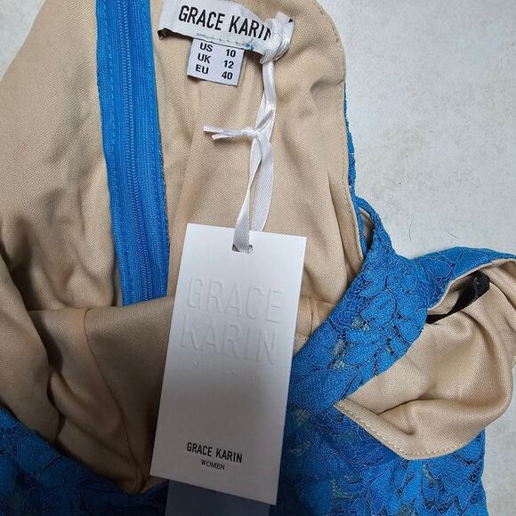 Grace karin aqua teal cocktail dress 10 NWT - Picture 4 of 7